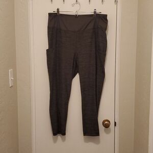 Sonoma XL stretch gray capri leggings with pockets yoga workout exercise NWOT